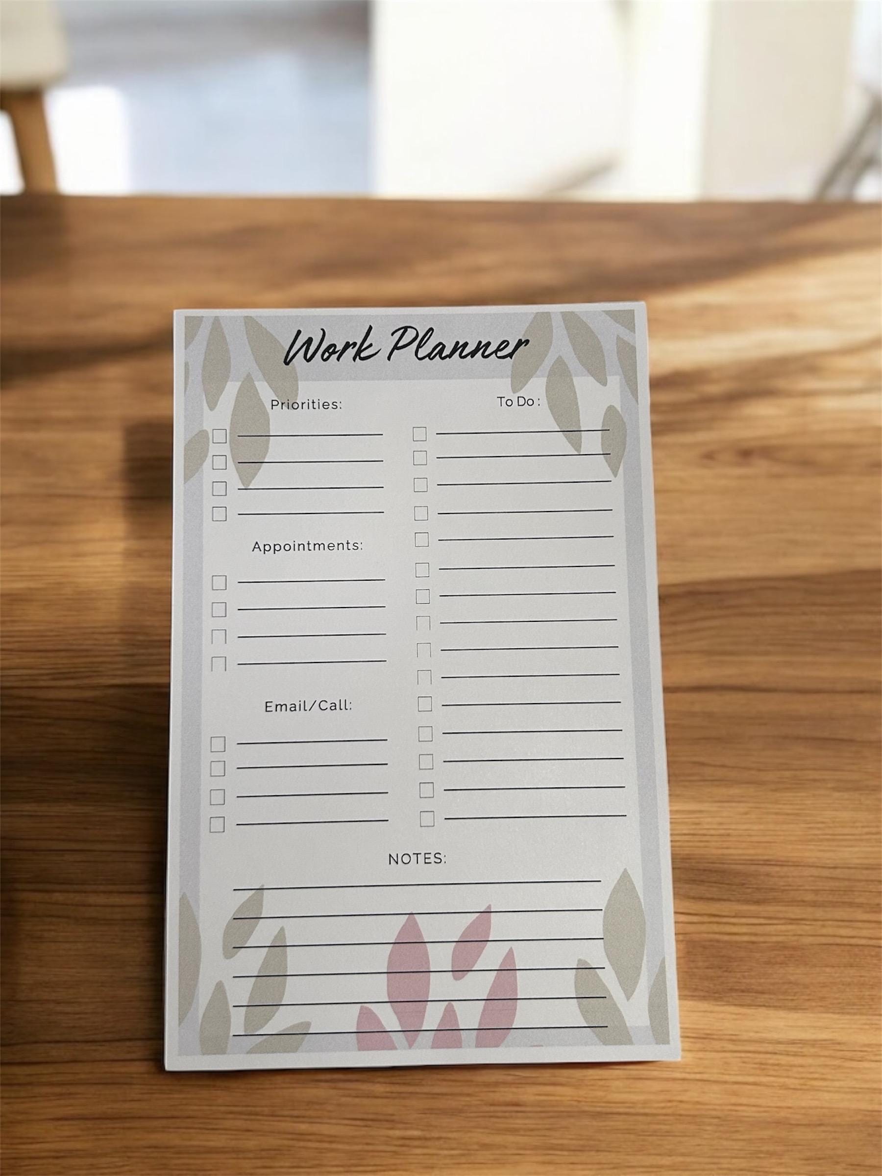 A5 Work Planner Notepad | Daily To-Do List, Email Tracker & Appointments | 50 Tear-Off Sheets