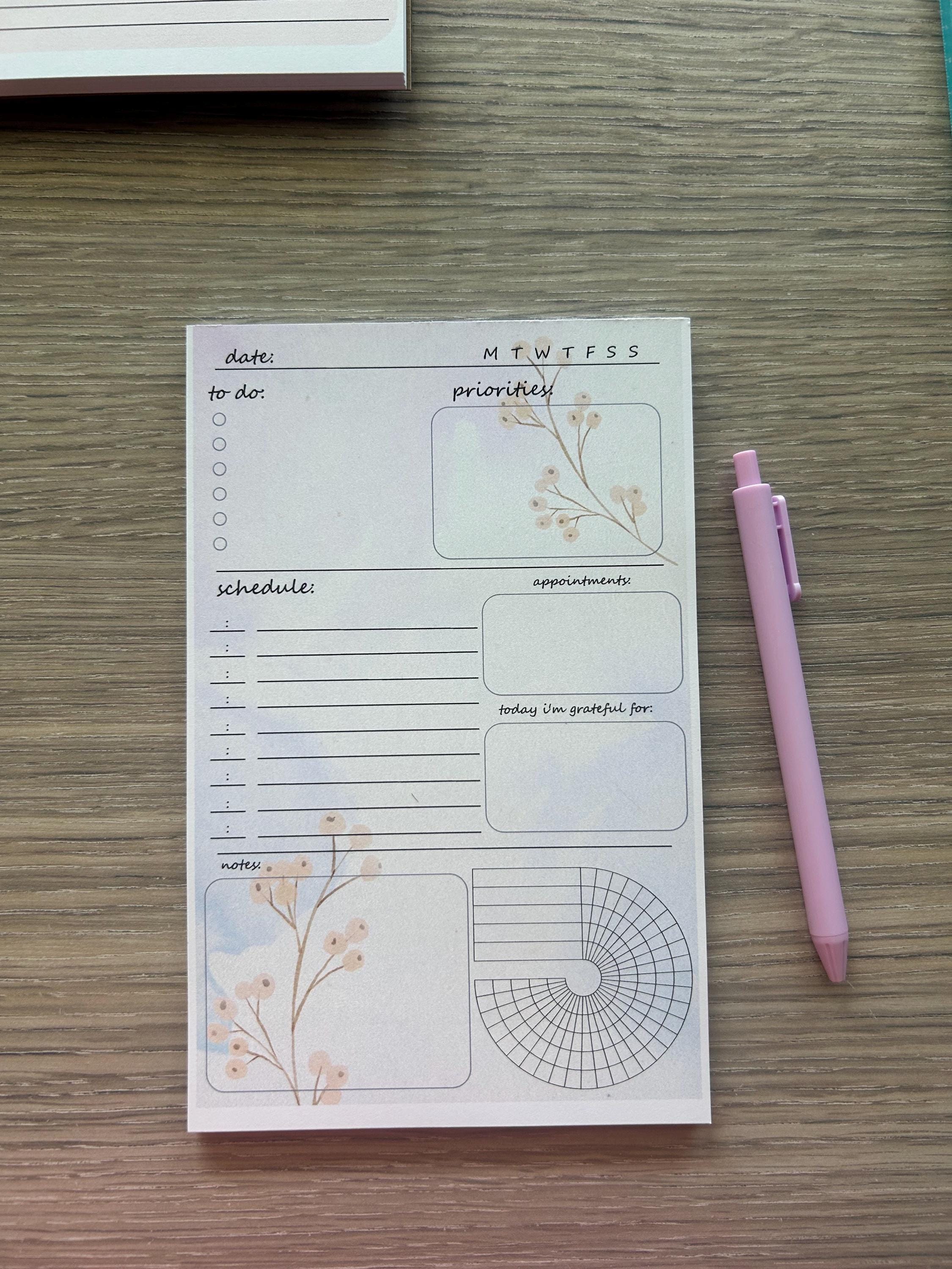 Floral Daily Planner Notepad | A5 Undated | To-Do List, Gratitude & Habit Tracker