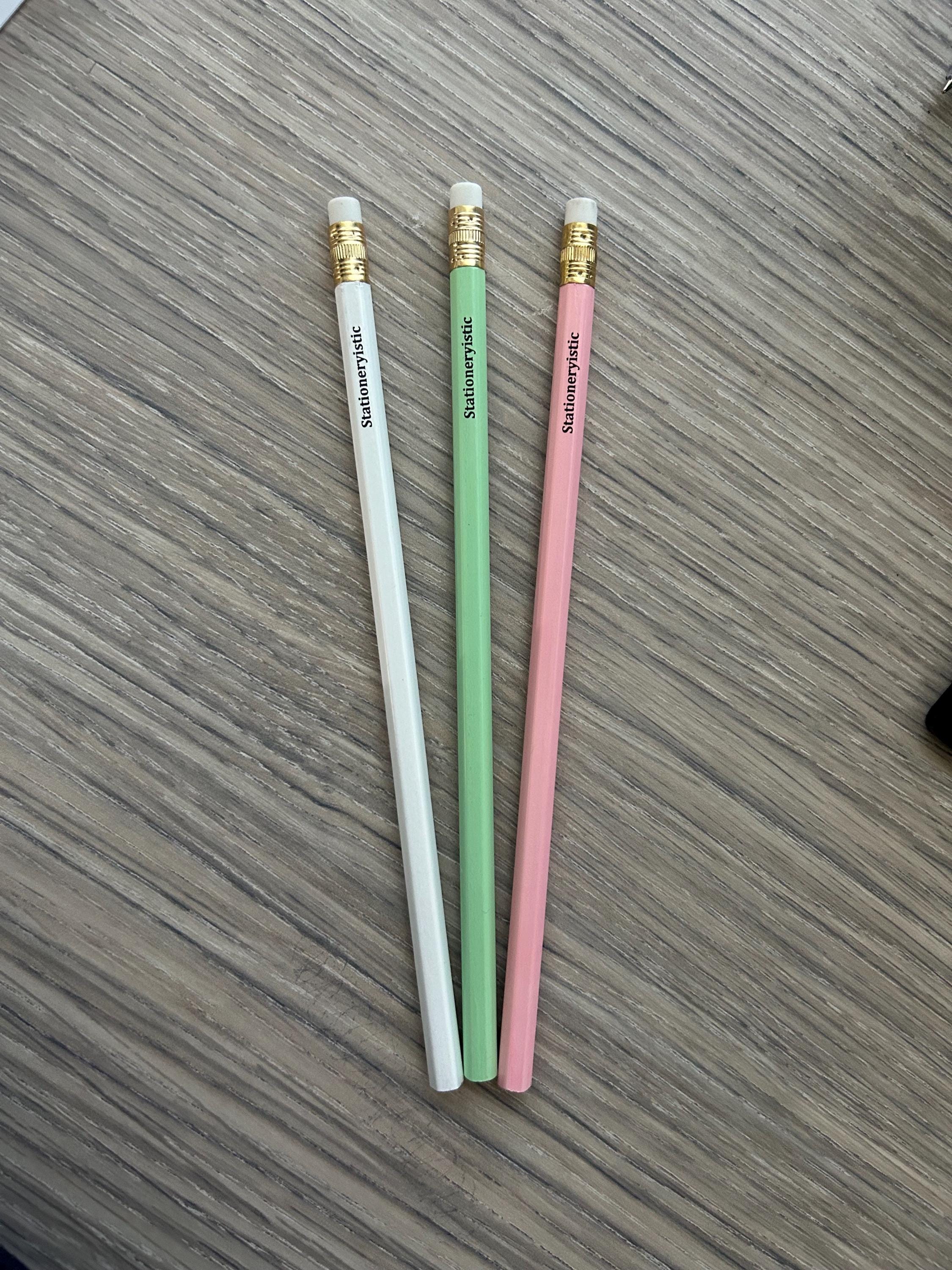 Pastel Pencil Set - Pink, Green & White Stationery
