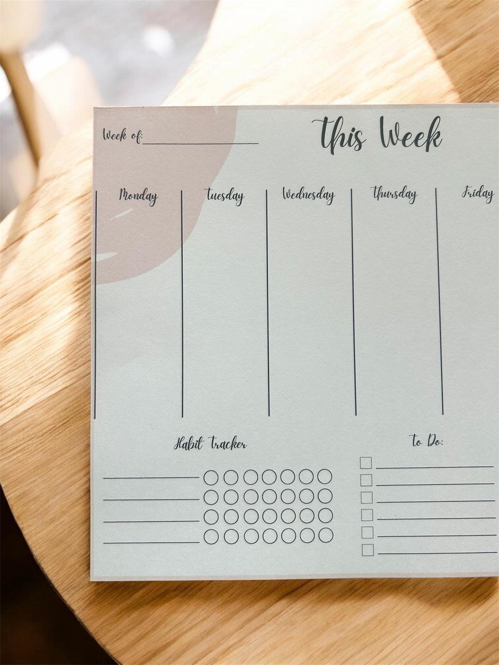 Weekly Planner Notepad | Letter Size Desk Pad with Habit Tracker