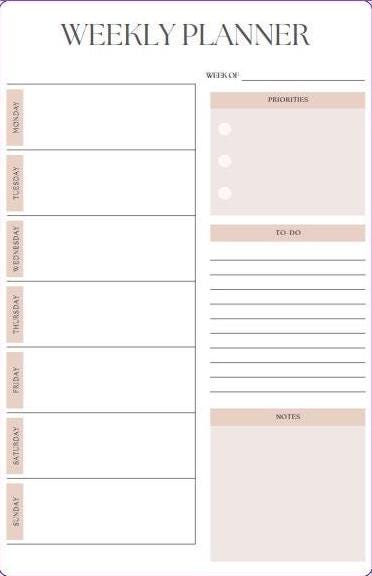A5 Weekly Planner Notepad – Minimalist Undated To-Do List Desk Pad, Tear-Off Productivity Planner