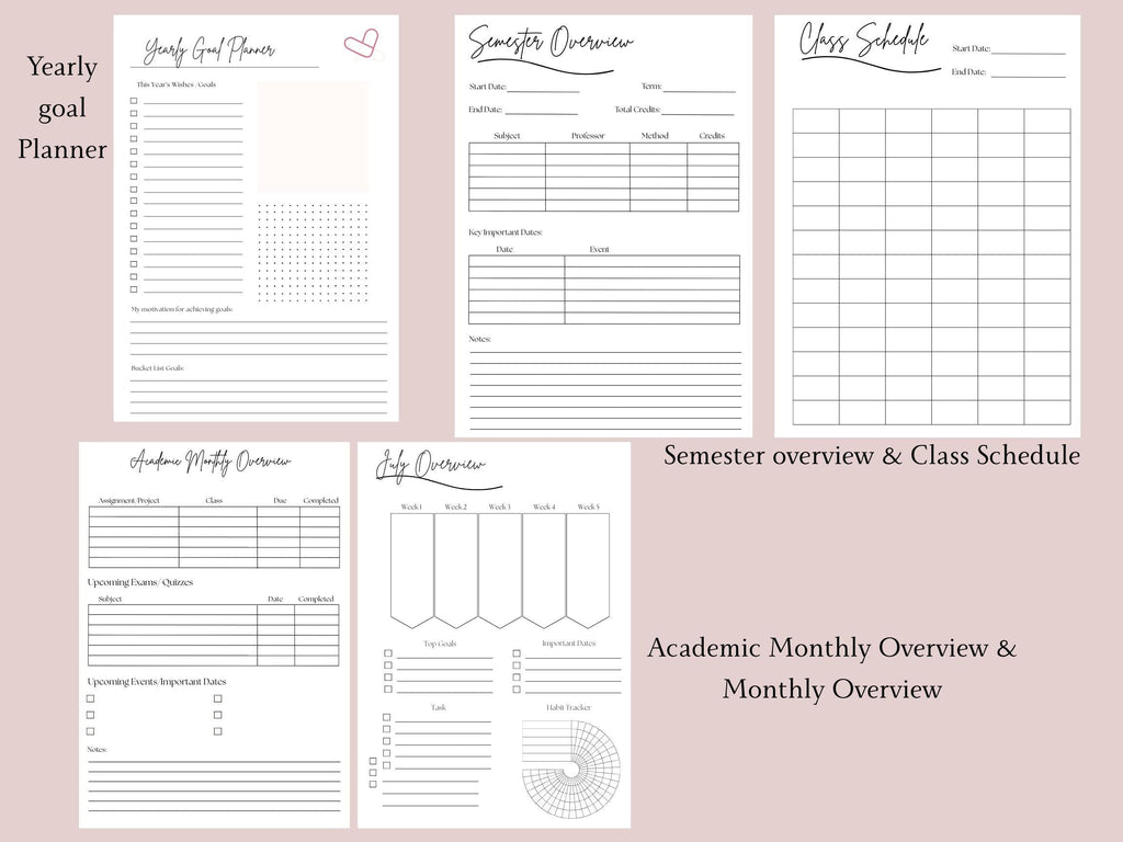 Personalized Academic Planner | 18 Month Student Planner | Choose Your Size & Start Month