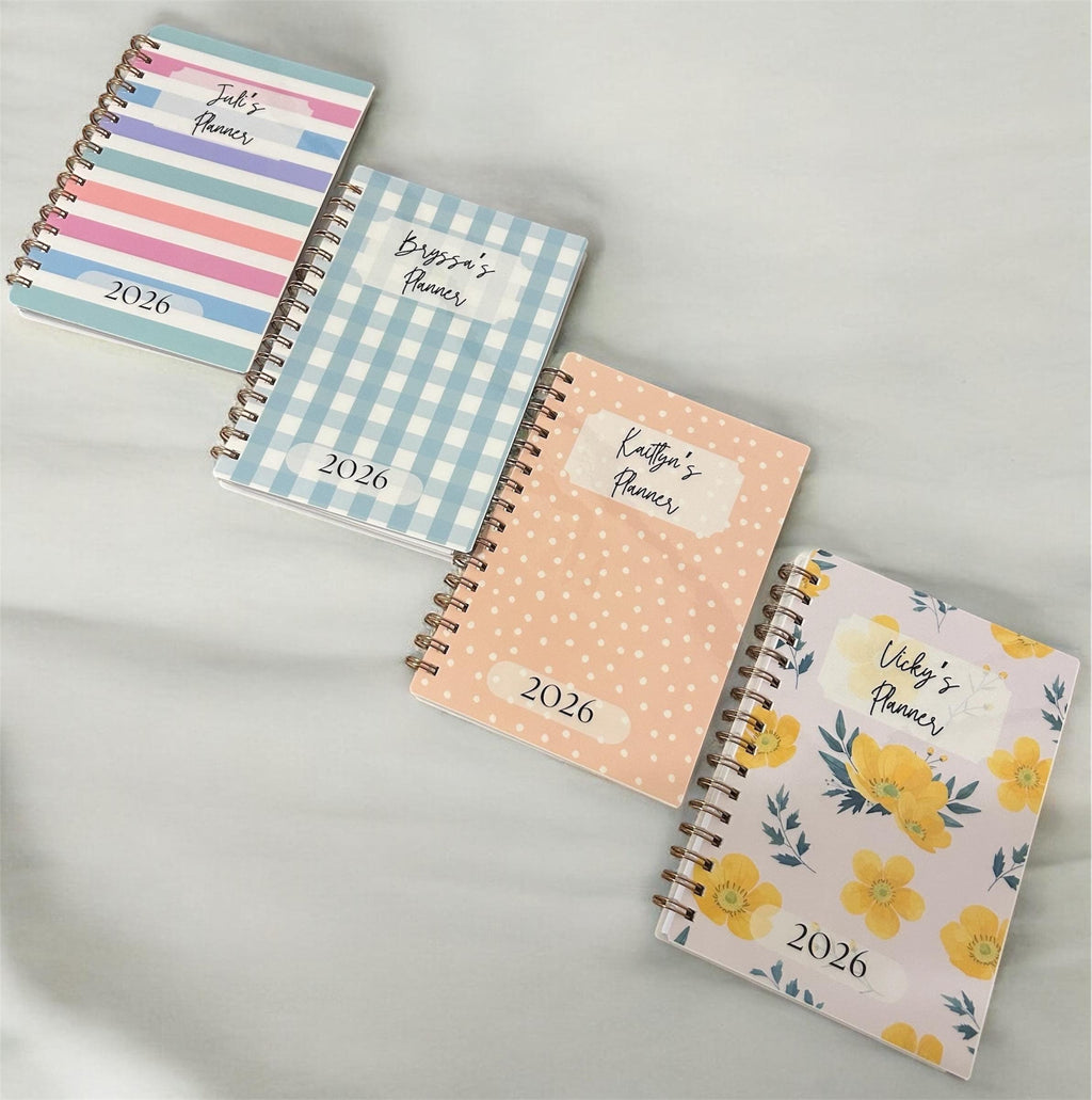 CUSTOM ORDER - 2026 Personalized 12-Month Planner with Tabs | Coil Bound Weekly & Monthly Layout