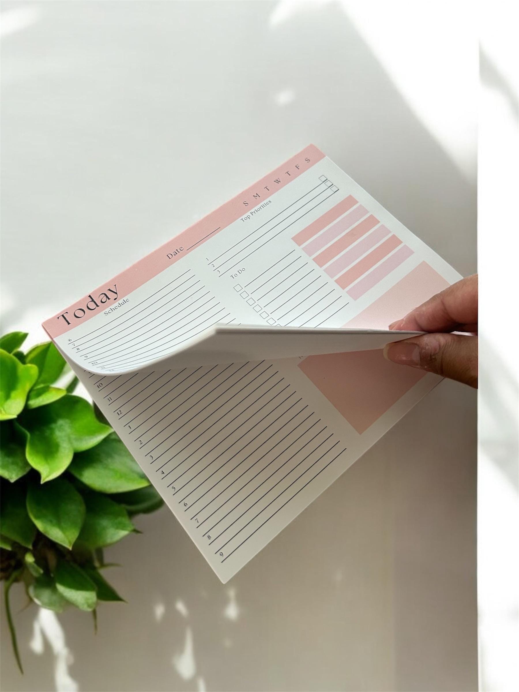 Colorful Daily Planner Notepad | 9x7 Work From Home To-Do List | 50 Tear-Off Sheets