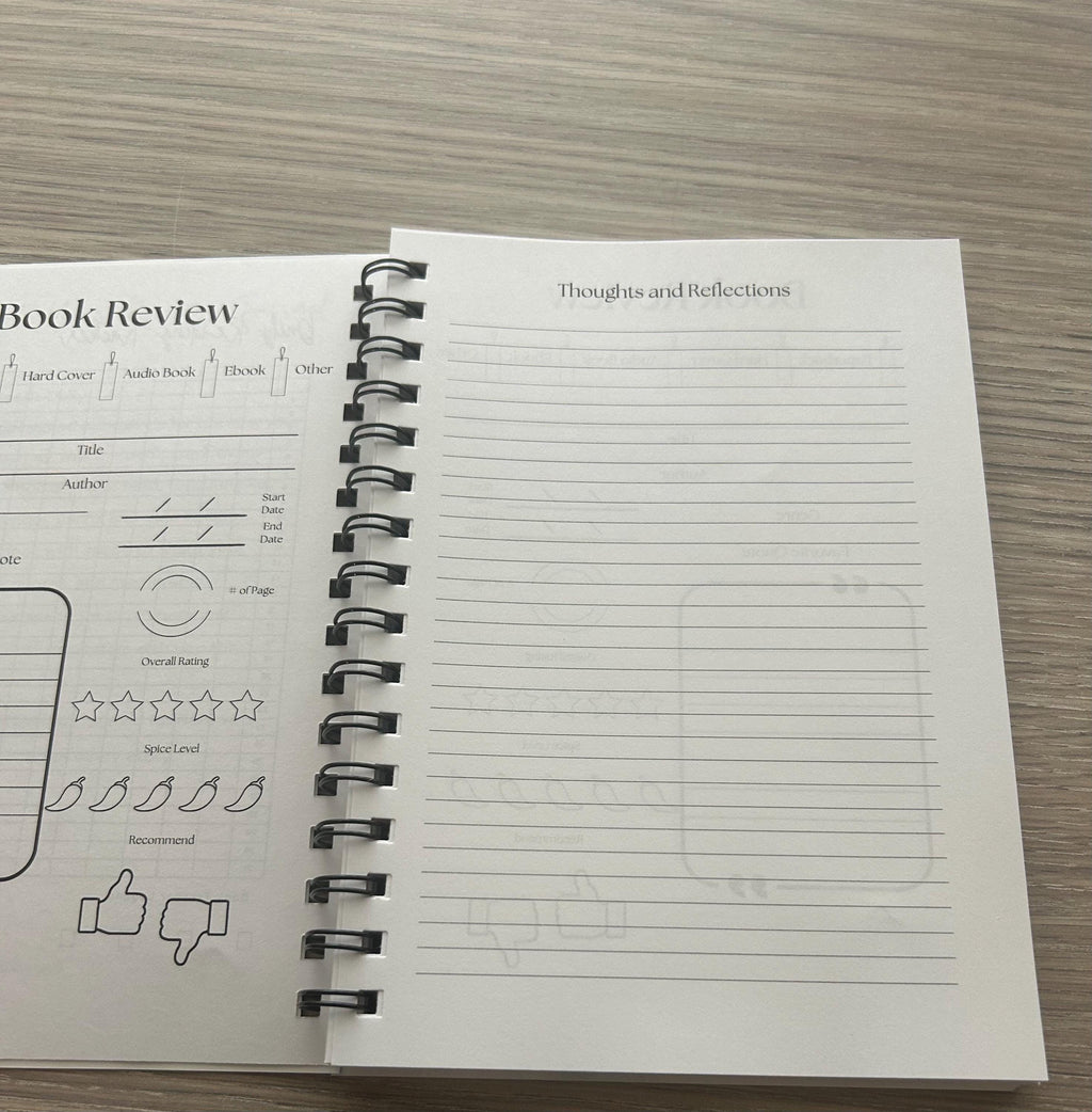 A5 Book Review Journal | Minimalist Reading Log for Book Lovers