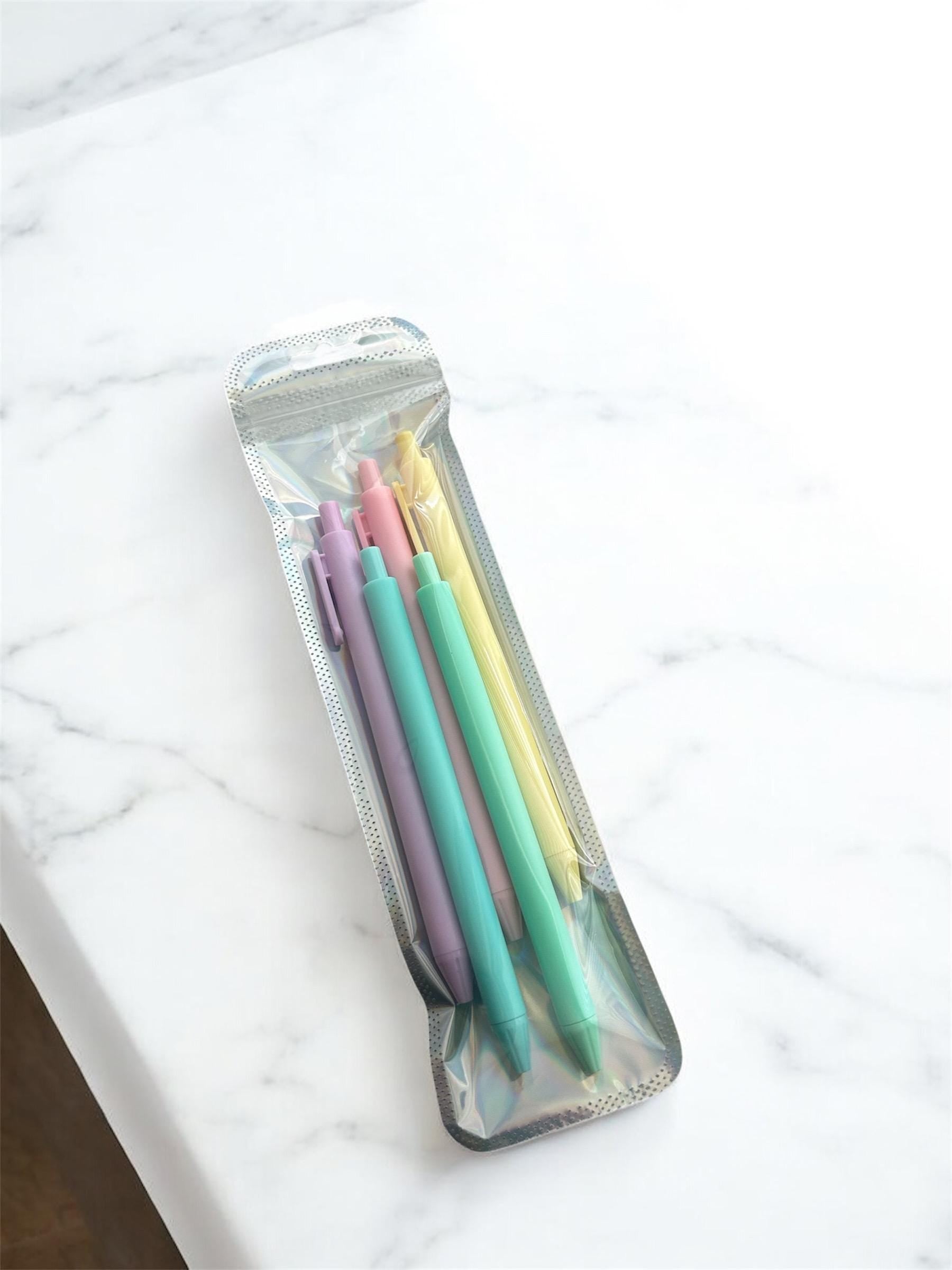 Macaron Gel Pens – Pastel, 5-Pack Black Ink