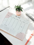 Weekly Planner Notepad | Letter Size Desk Pad with Habit Tracker