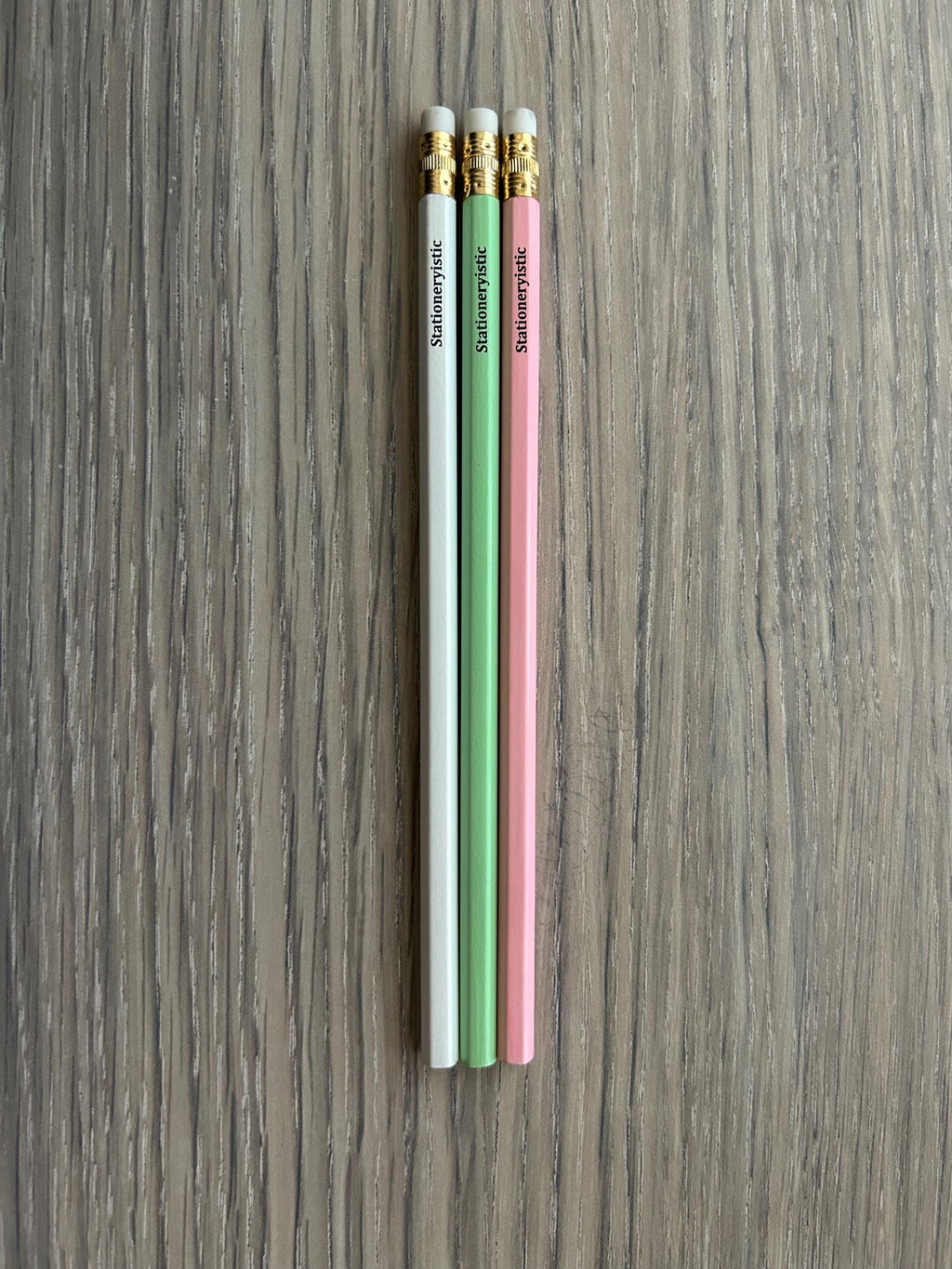 Pastel Pencil Set - Pink, Green & White Stationery