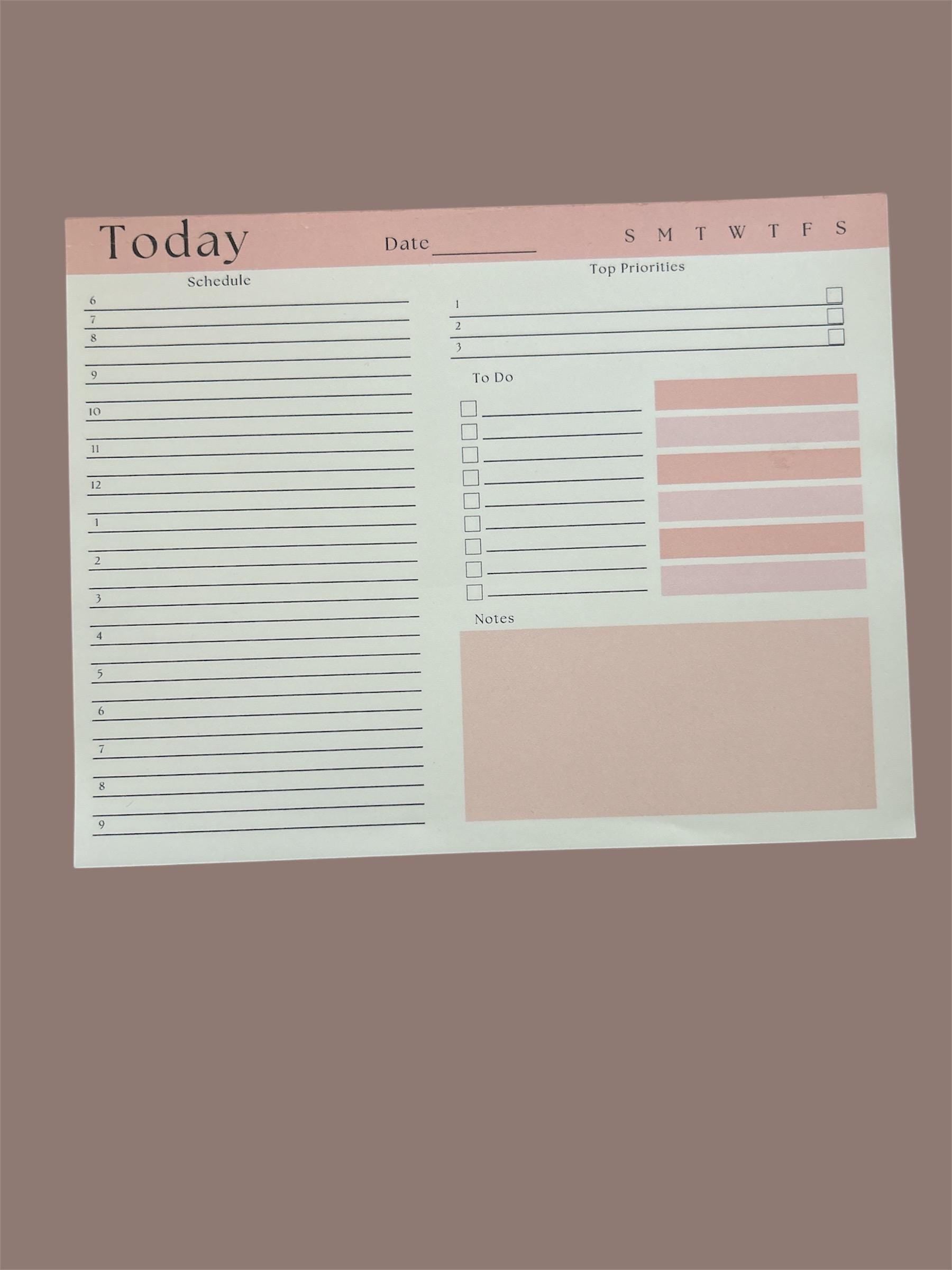 Colorful Daily Planner Notepad | 9x7 Work From Home To-Do List | 50 Tear-Off Sheets