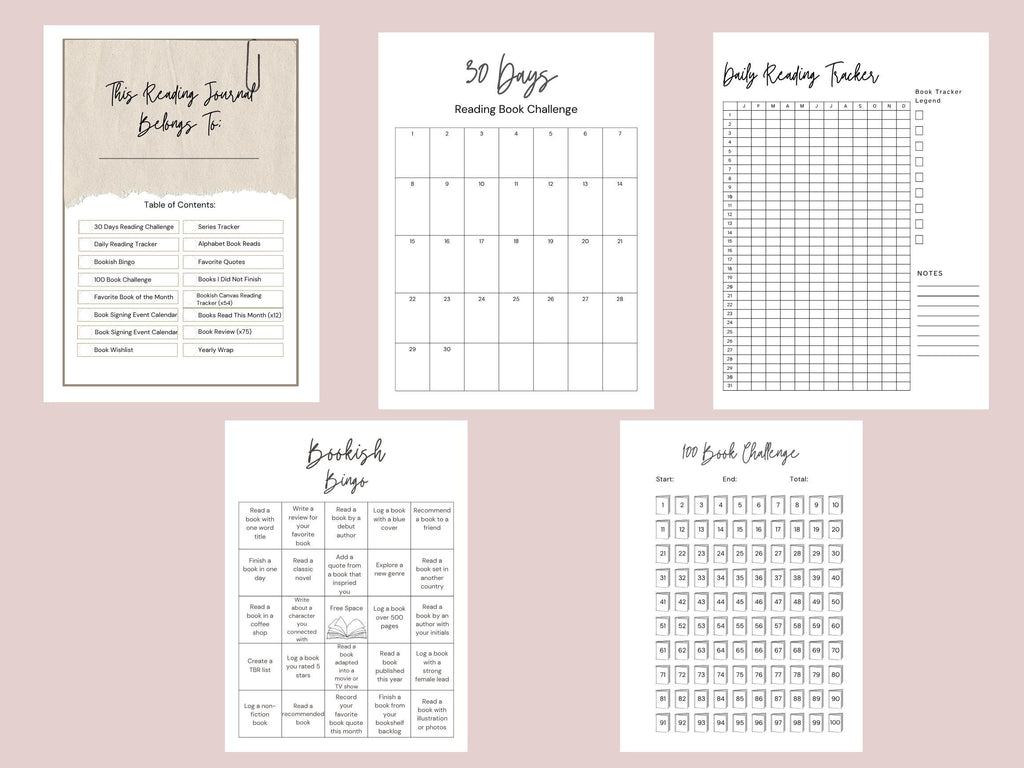 Personalized Reading Journal 8x10 | Book Tracker, Reading Log & Goals