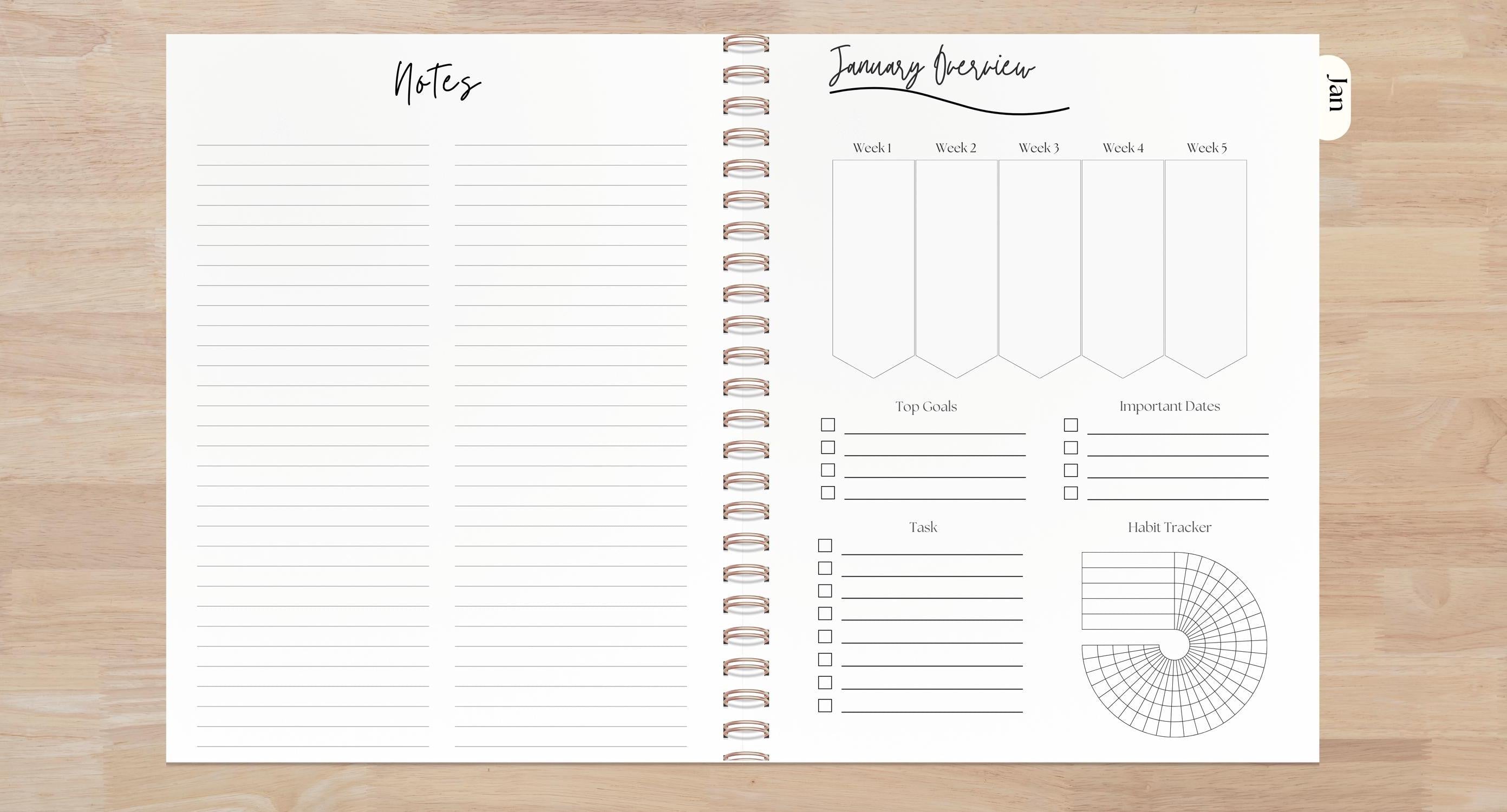 Personalized Planner | 12 Month | A5, 8x10 & Letter | Choose Your Cover & Start Month