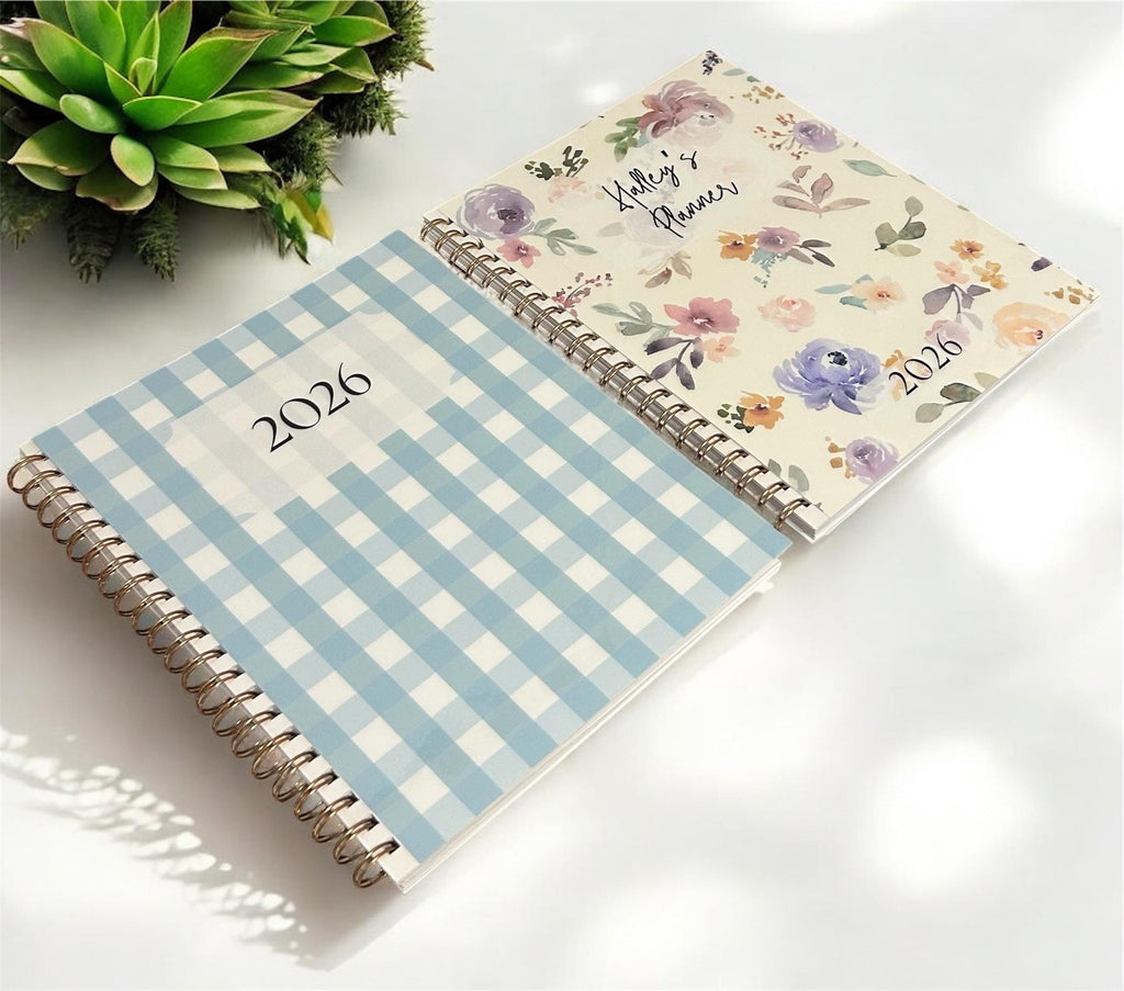 Personalized 12-Month Dated Planner | Choose Your Own Start Month | Weekly & Monthly Organizer with Tabs