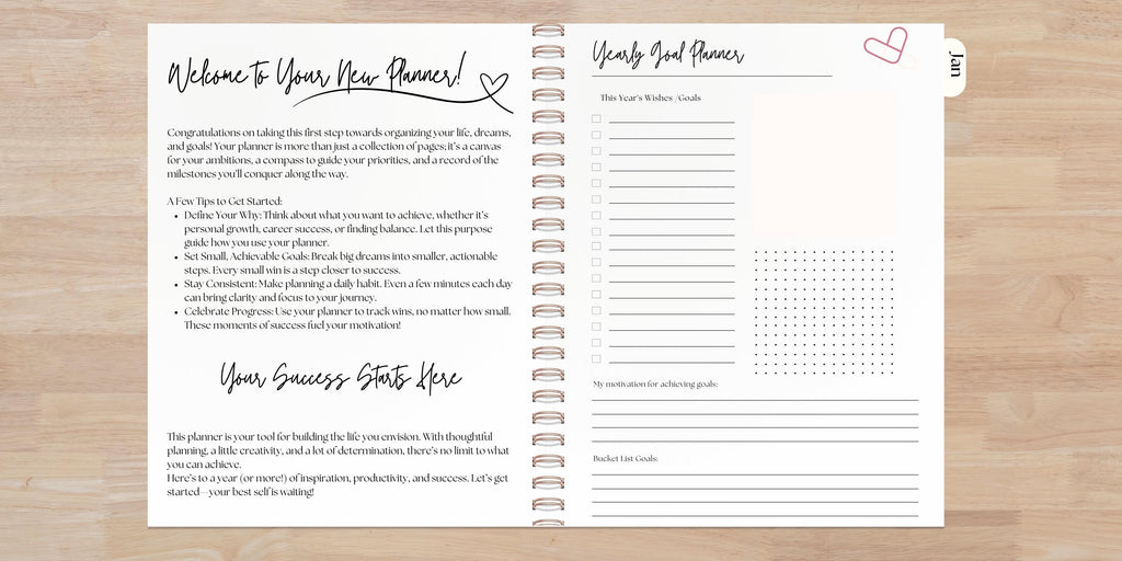 Personalized Planner 8x10 | 18 Month | Coil Bound | Choose Your Cover & Start Month