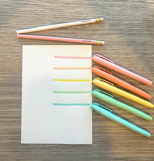 Pastel Highlighter Set: 5 Soft Color Markers for Journaling
