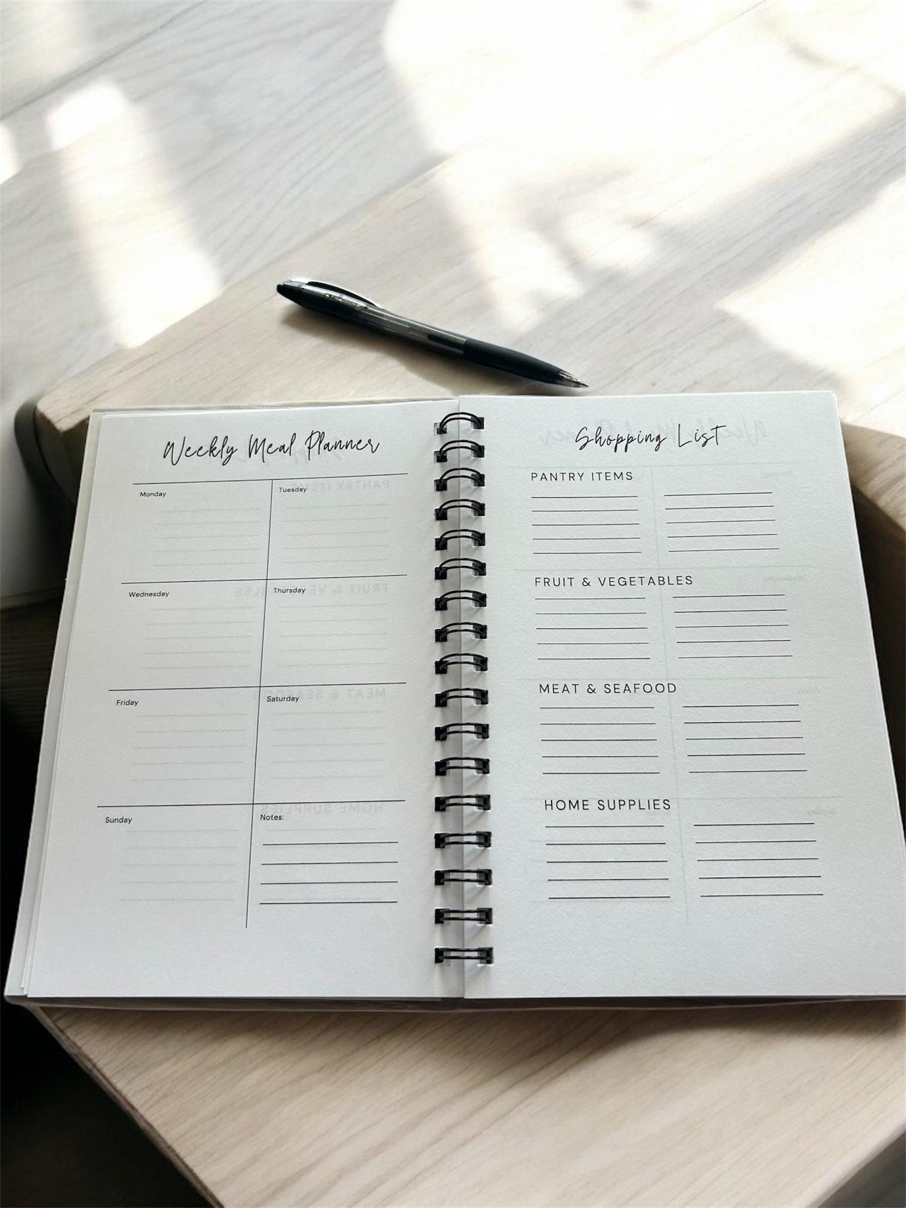 A5 Weekly Meal Planner Journal | Handmade Meal Prep Notebook