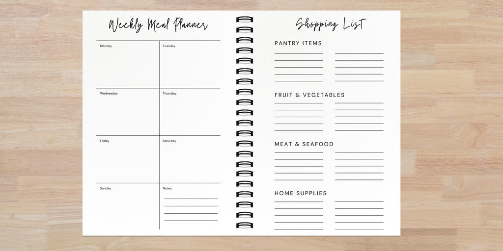 A5 Weekly Meal Planner Journal | Handmade Meal Prep Notebook