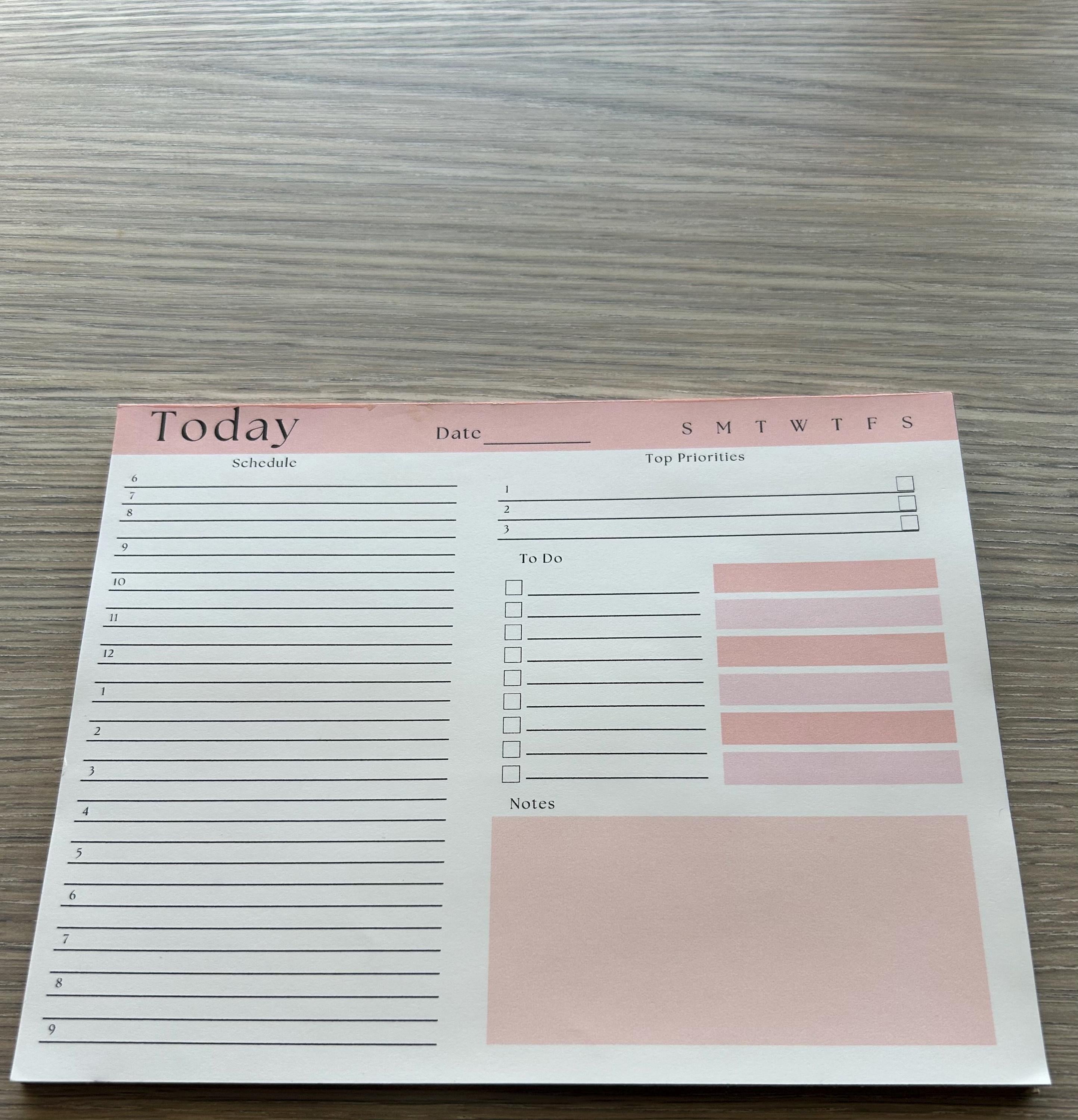 Colorful Daily Planner Notepad | 9x7 Work From Home To-Do List | 50 Tear-Off Sheets