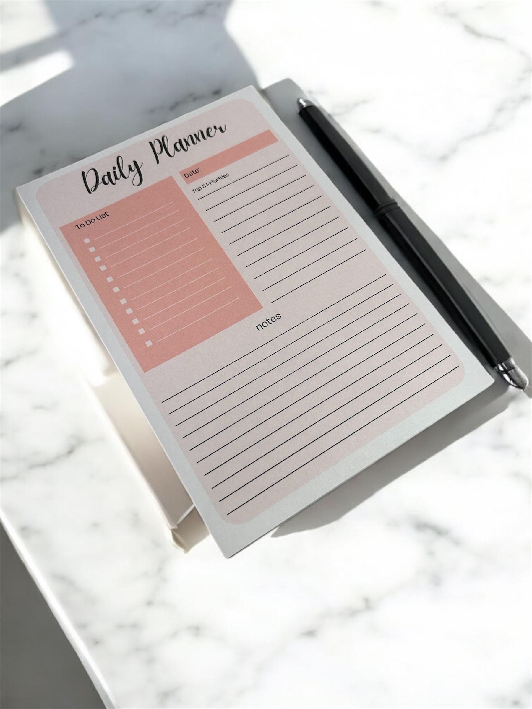 A5 Daily Planner Notepad | Minimalist To-Do List & Desk Pad