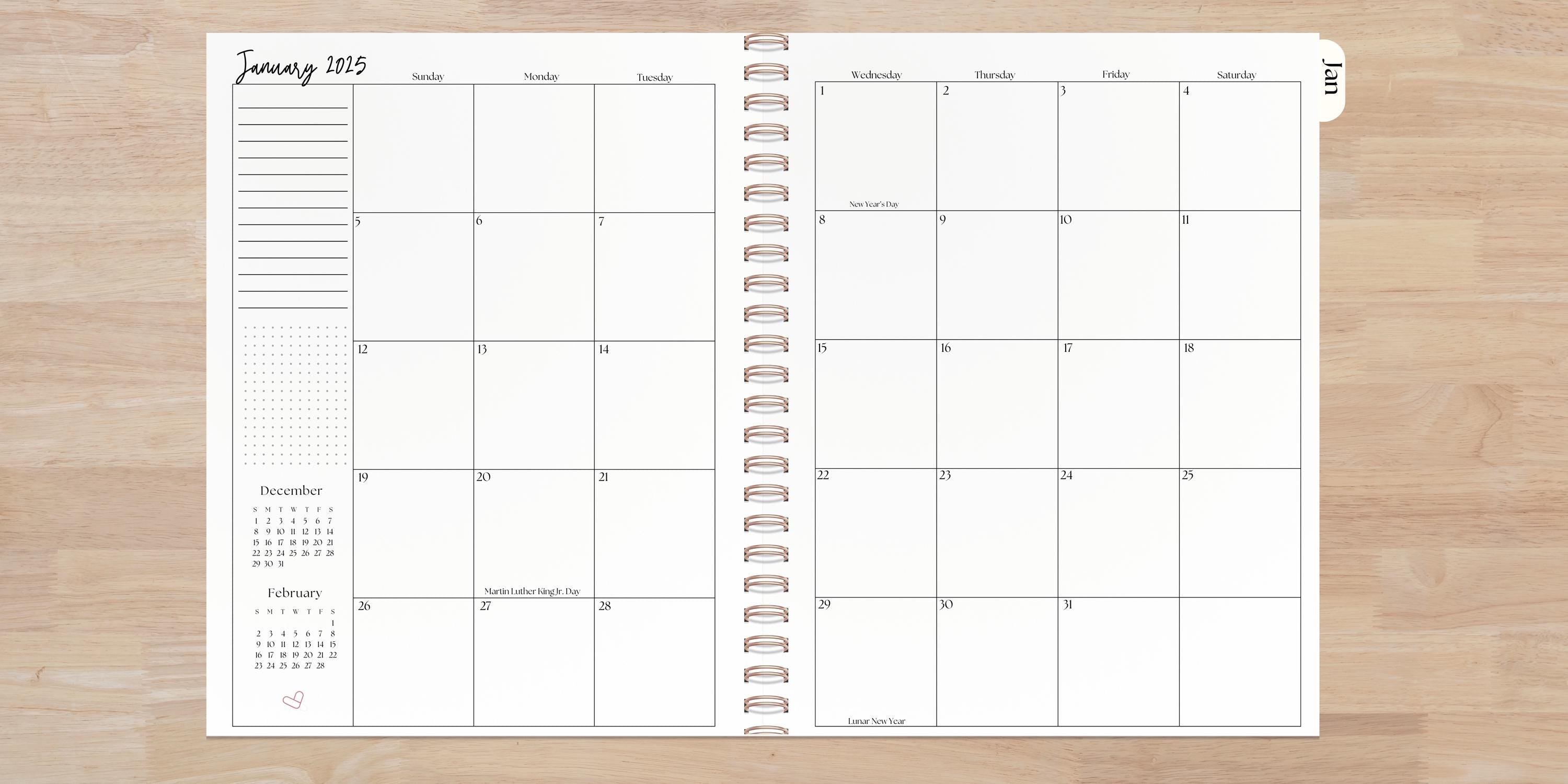 Personalized Planner | 12 Month | A5, 8x10 & Letter | Choose Your Cover & Start Month