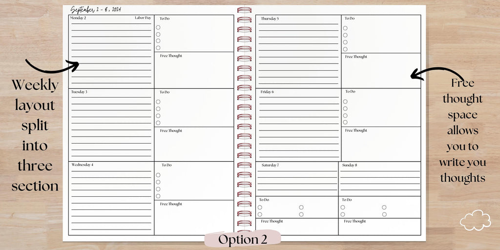Personalized 12-Month Medium 8×10 Coil Bound Planner | Choose Your Start Month | Weekly & Monthly Planner with Tabs