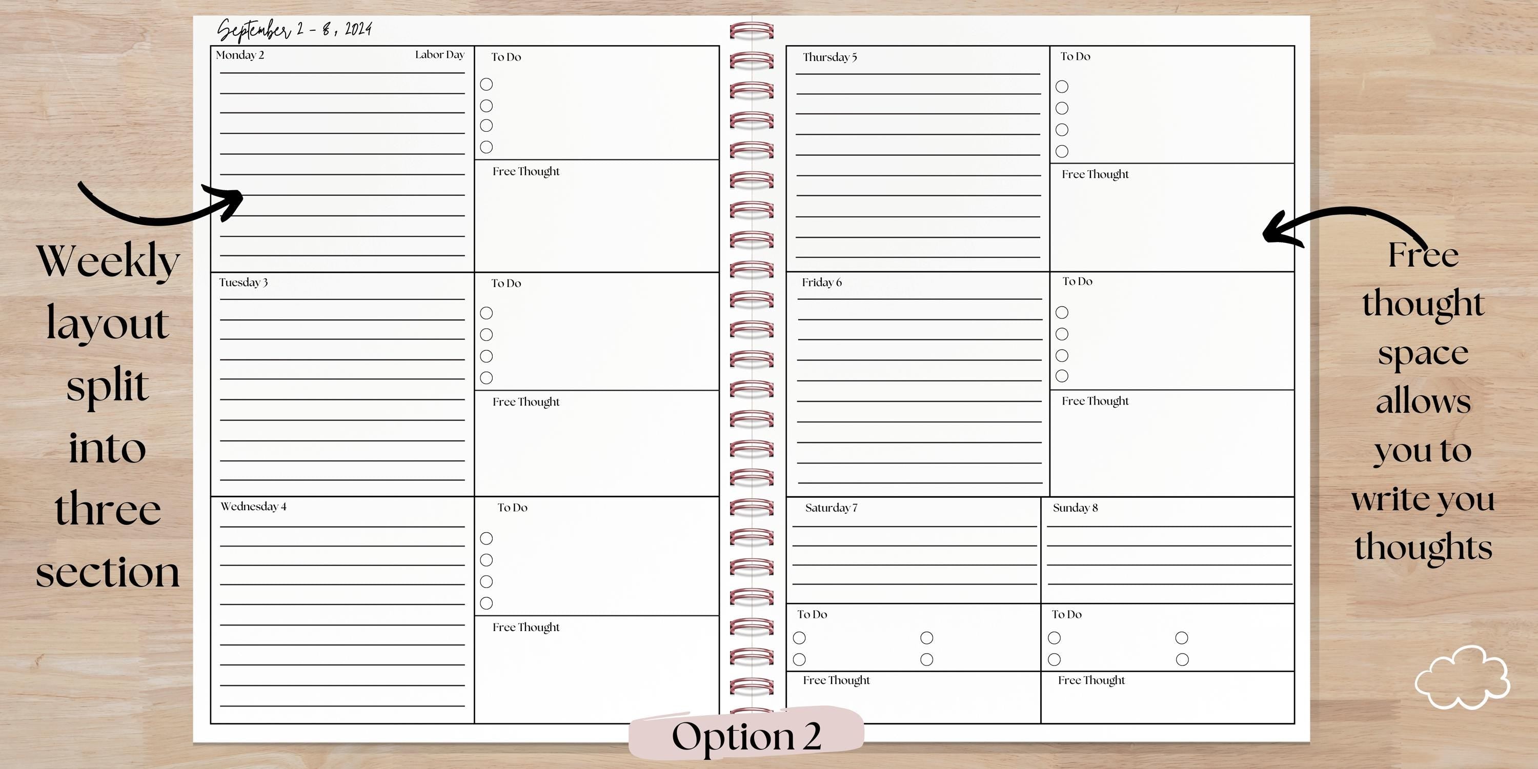 Personalized 12-Month Medium 8×10 Coil Bound Planner | Choose Your Start Month | Weekly & Monthly Planner with Tabs