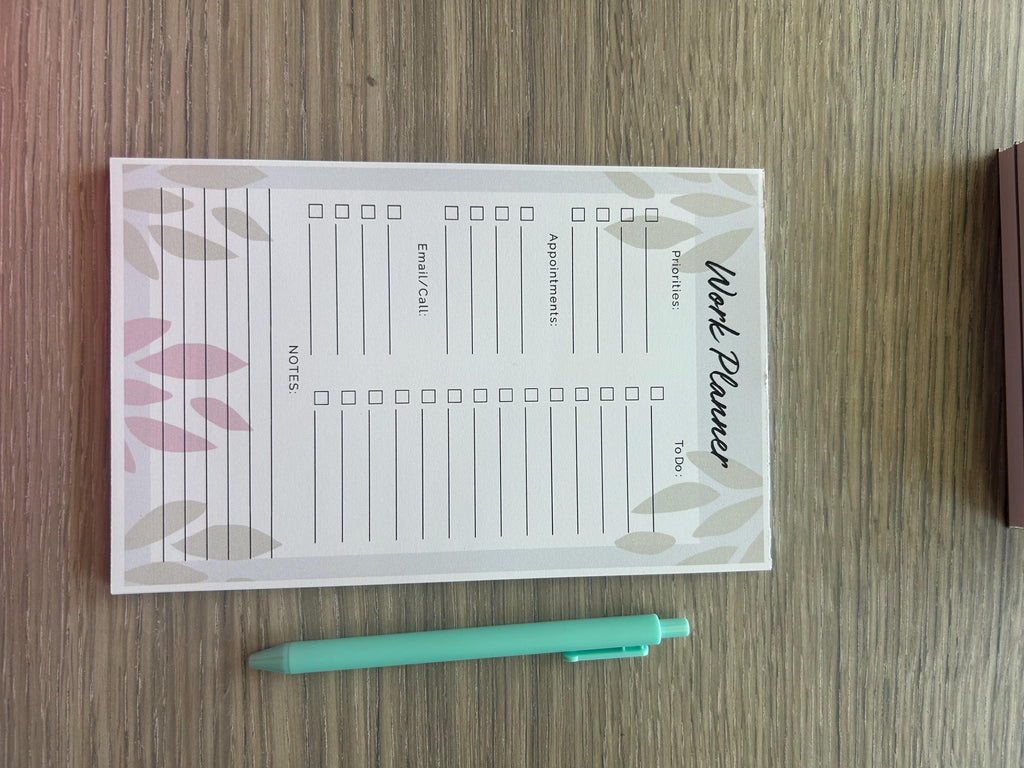 A5 Work Planner Notepad | Daily To-Do List, Email Tracker & Appointments | 50 Tear-Off Sheets